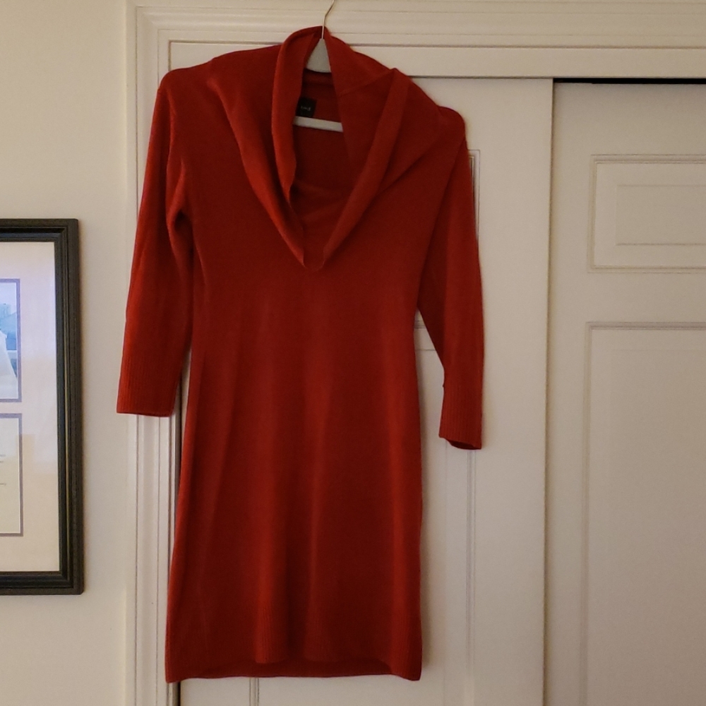 Red sweater dress